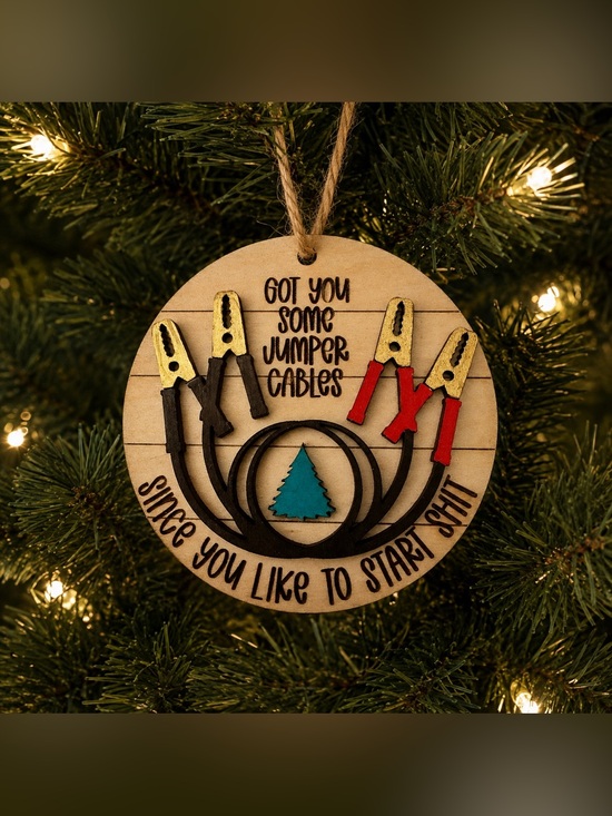 Handmade Other - Handmade / hand painted wood “Jumper Cable”humorous ornament
